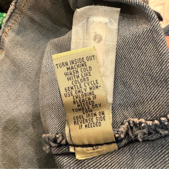 Ruff Hewn Blue Jean Jacket with Floral Embroidery Size XL Cottagecore Denim - Picture 5 of 7